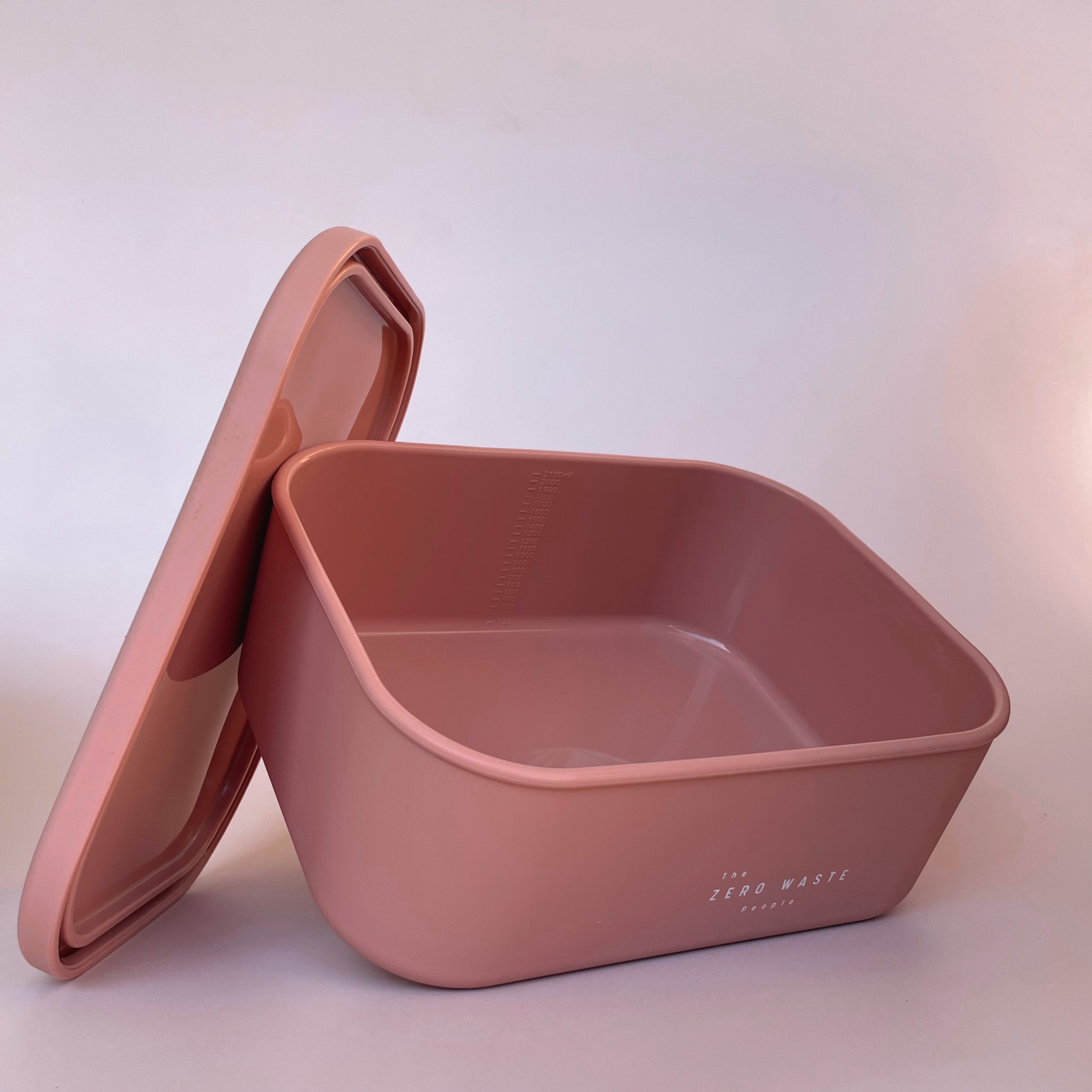 Dusty Pink XL Rectangle Silicone Container