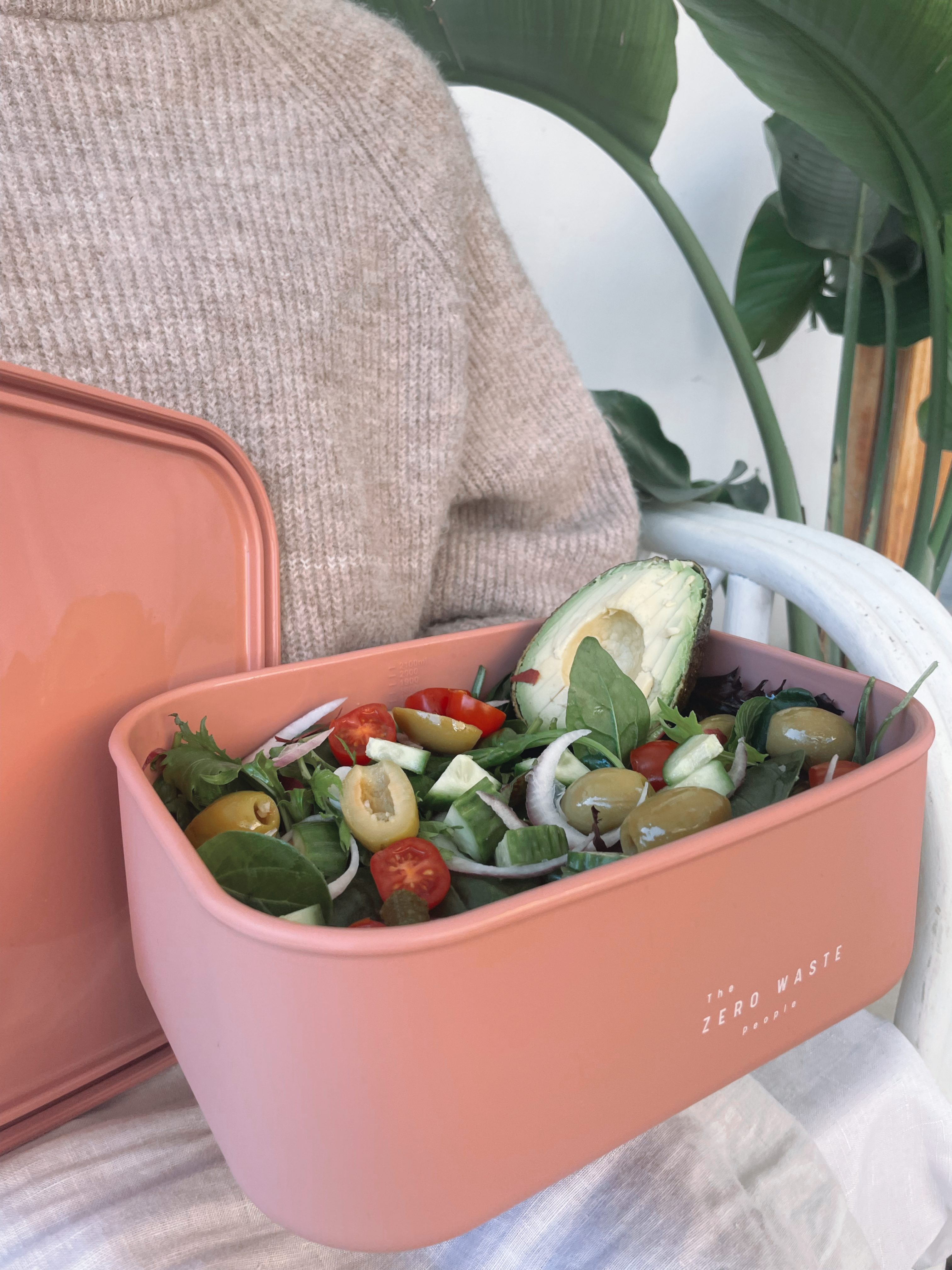 Dusty Pink XL Rectangle Silicone Container