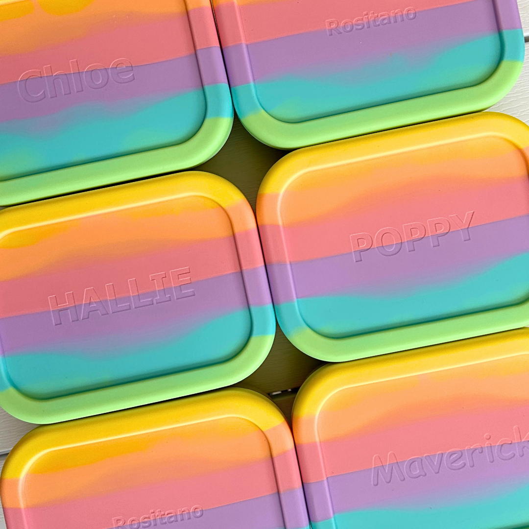Rainbow Rectangle Silicone Container