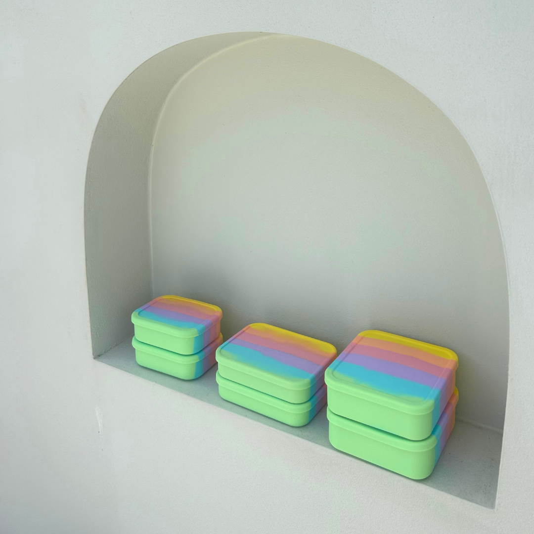 Rainbow Rectangle Silicone Container